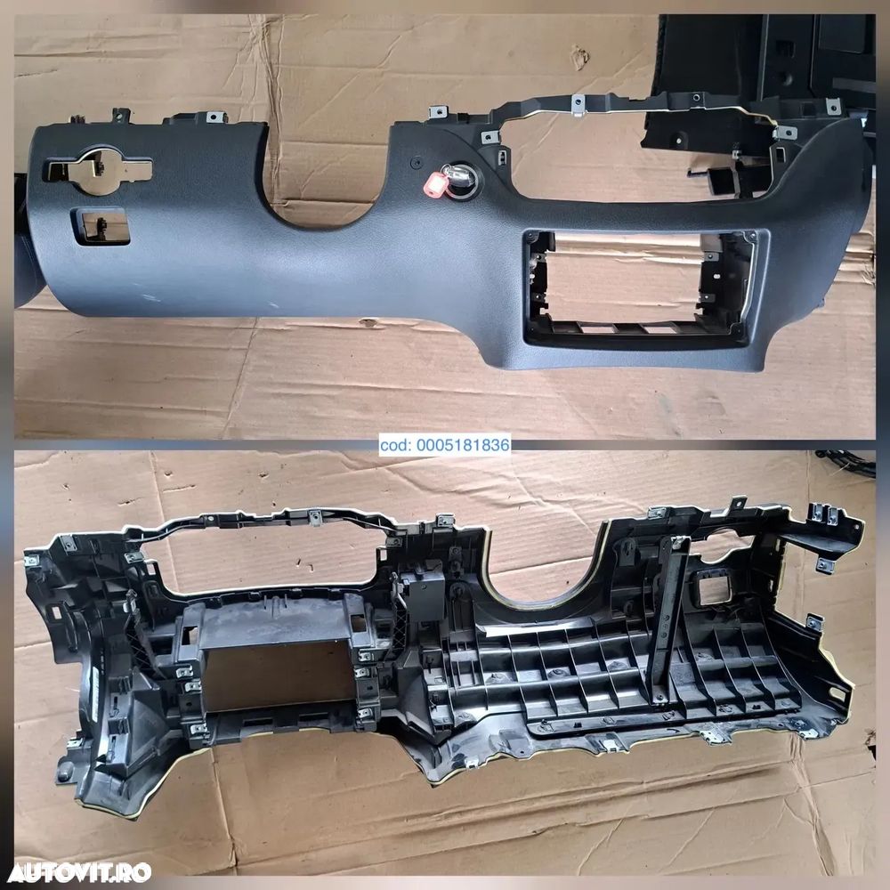 Consola centrala cotiera grila ventilatie cu unitate control clima aeroterma cotiera centrala oglinda retrovizoare torpedou ornament ornamente trim trimuri plansa bord mercedes s-class w221 - 6