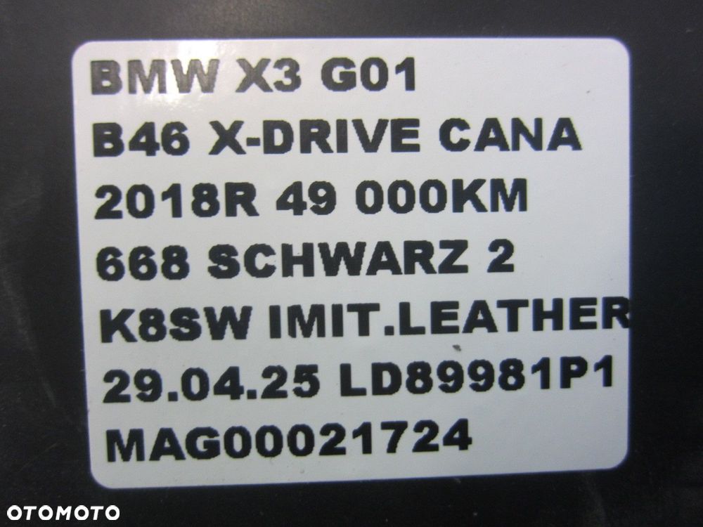 BMW X3 G01 X4 G02 ŚCIANA GRODZIOWA PODSZYBIE DOLNE 7394812 51717394812 - 9