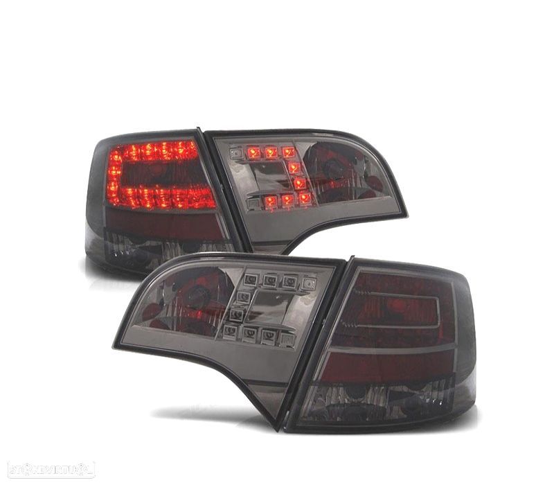 FAROLINS TRASEIROS LED AUDI A4 B7 AVANT 05-08 CROMADO ESCURECIDO - 1