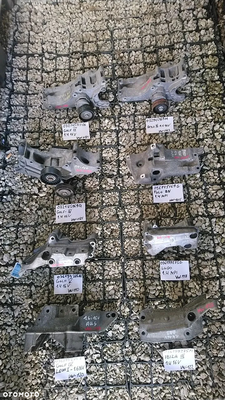 VW ŁAPY NR1 0-650  VOLKSWAGEN AUDI SEAT SKODA ALUMINIOWE ŁAPA MOCOWANIE PODSTAWA - 5