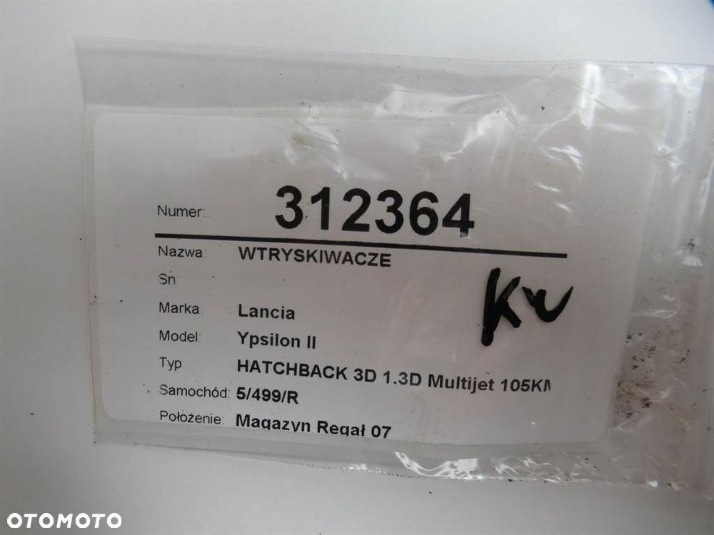 WTRYSKIWACZE  LANCIA YPSILON (843_) 2003 - 2011 1.3 D Multijet (843.AXH1A, 843.AXE1A) 77 kW [105 KM] - 10