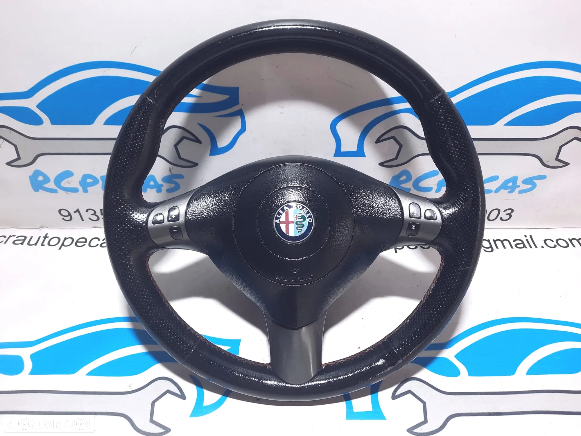 .VOLANTE GUIADOR COMPLETO ALFA ROMEO GT 937 T097A000623 ALFA 147 156 PELE PERFURADA AIRBAG COMANDOS MULTIFUNÇÕES CONTROLO - 6