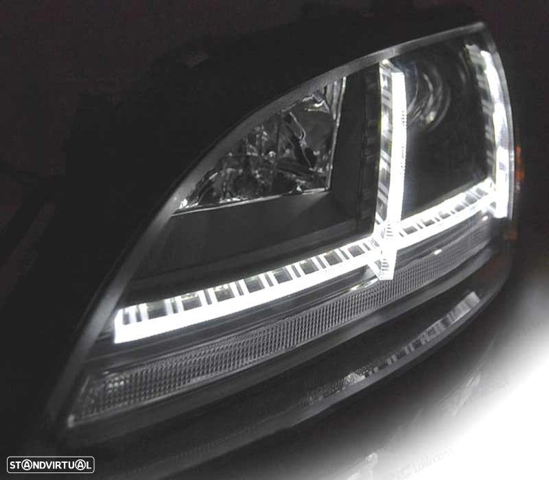 FARÓIS AUDI TT 8J 06-10 XENON LUZ DIURNA LED DINAMICOS AFS PRETO - 2