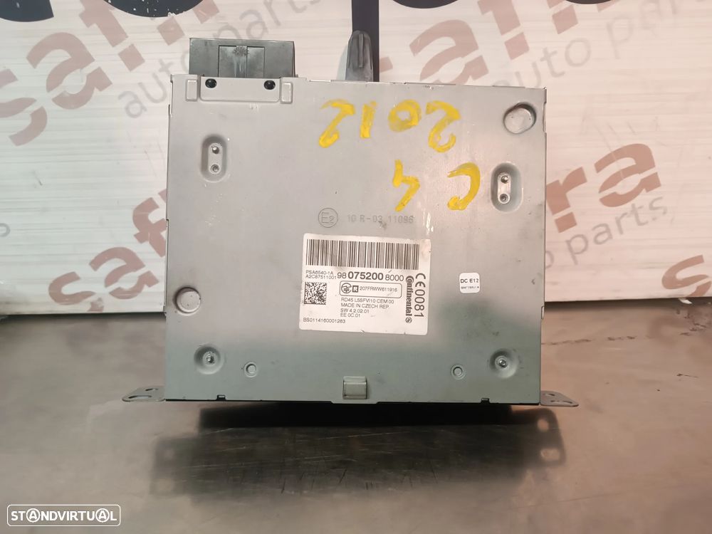 AUTO-RADIO CD / DVD / GPS / SISTEMA NAVEGAÇÃO MULTIMEDIA CITROEN C4 II / DS4 PSA6540-1A 980752008000 A2C87511001 RD45 - 4