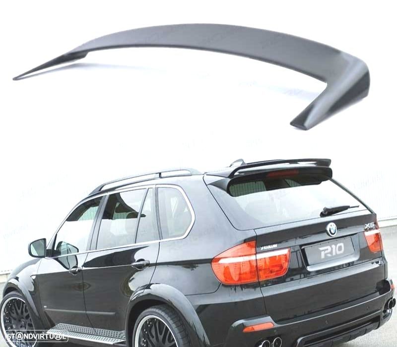 AILERON TRASEIRO BMW X5 E70 06-13 LOOK HAMANN PRETO BRILHANTE - 1
