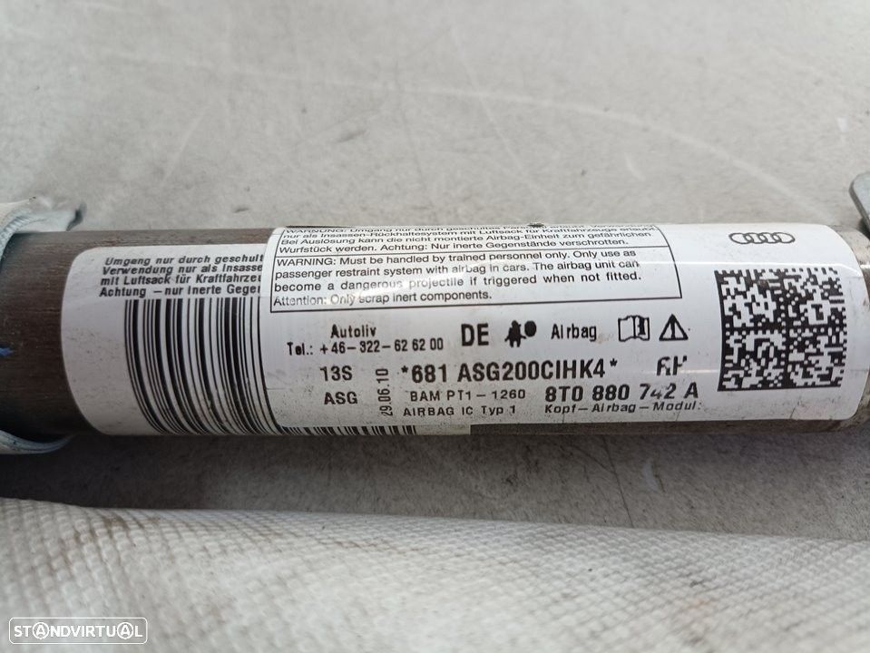AIRBAG CORTINA FRONTAL DIREITO AUDI A5 2011 -8T0880742A - 2