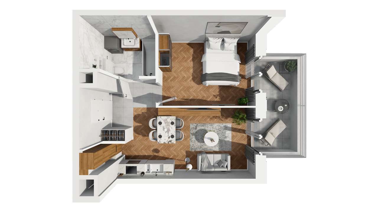 2-pokojowe mieszkanie 41,81 m² | Banacha 12 | Nr 25