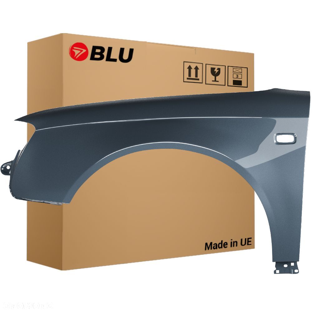 BLU Błotnik AUDI A4 B7 LX7Z lewy szary 04-08 przód ocynk DelphinGrau - 1
