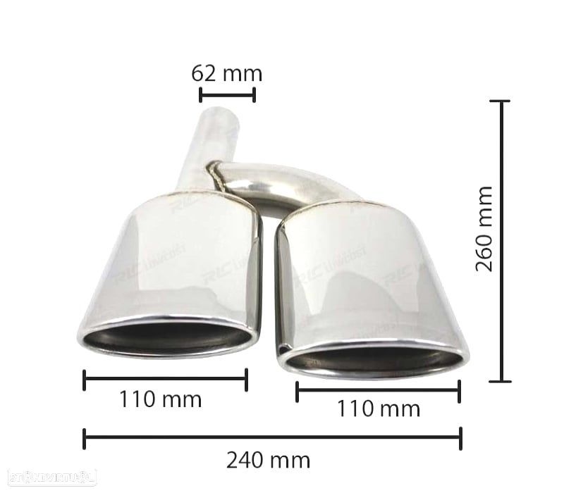 PONTEIRAS DE ESCAPE ESPECIFICA MERCEDES CLASE C W204 07-15 LOOK AMG C63 50x125 - 5