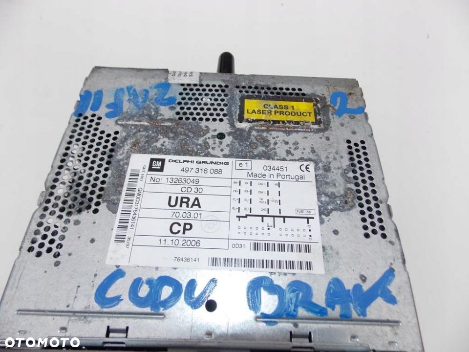 RADIO CD 30 CD30 ZAFIRA B ASTRA III 13263049 - 2