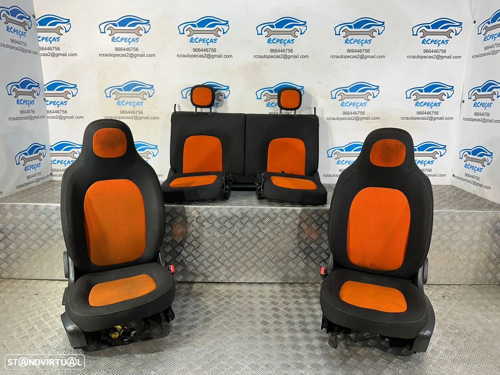 .Conjunto Bancos  Smart Forfour 453  Frente Frontal Tras Traseiro Tecido Laranja 2014 - 2019 - 2