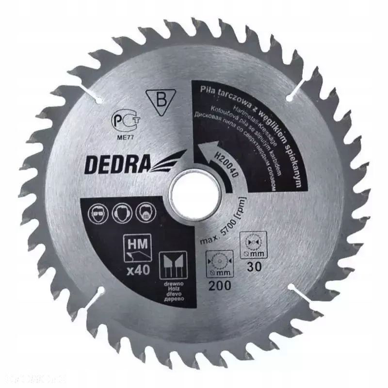 Piła tarczowa do drewna 80z śr.305x30 mm dedra H30580 - 1
