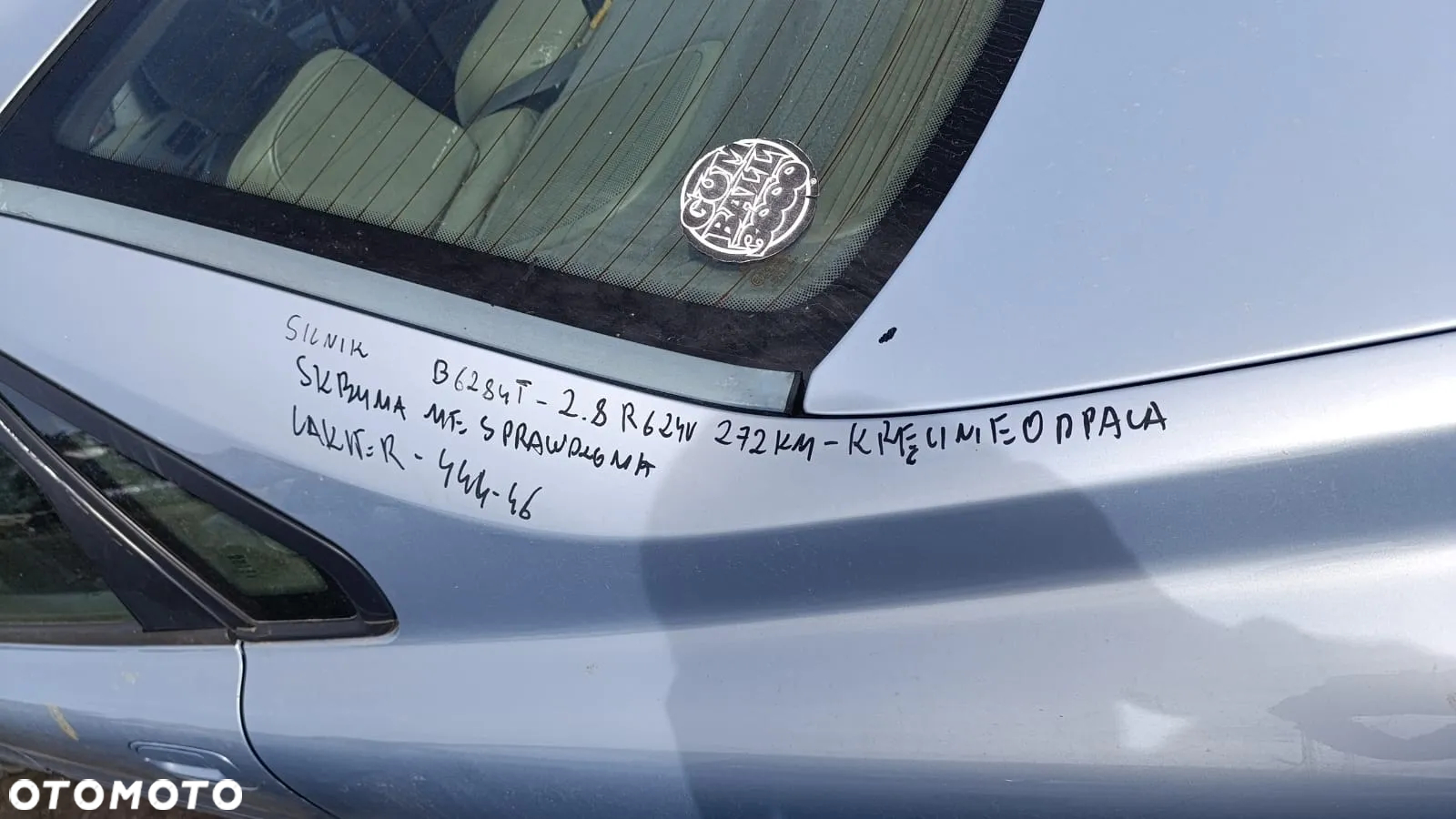 34566 volvo s80 I 2.8 R6 24V 272 km B6284T na części lakier 444-46 - 11