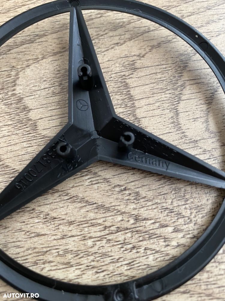 Emblema Semn Compatibil Mercedes C CLA E GLC Crom Negru Mat Lucios - 7