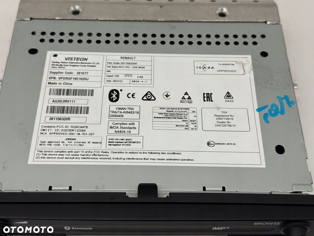 panel / radioodtwarzacz cd/dvd/gps renault master iii iv 281156320r - 3