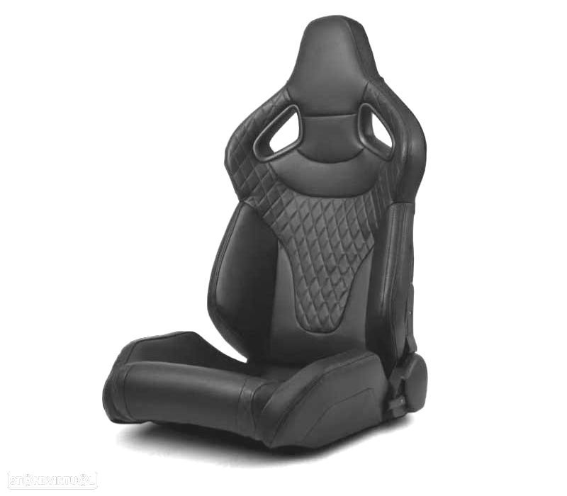 BAQUET BACKET DESPORTIVA COURO PRETA ESTILO SPORTSTER - 1