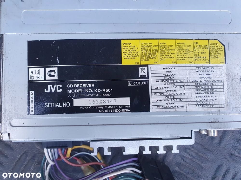 RADIO CD RADIOODTWARZACZ JVC KD-R501 - 3