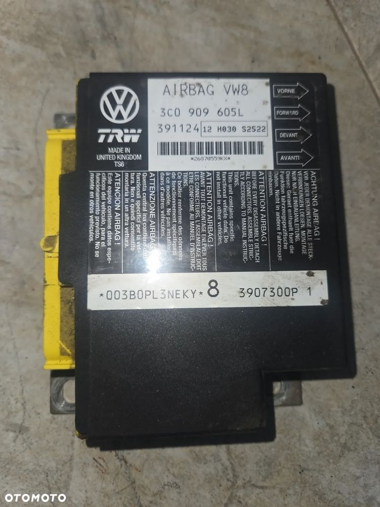 SEAT LEON II TOLEDO III SENSOR AIRBAG MODUŁ PODUSZEK POWIETRZNYCH 3C0909605L