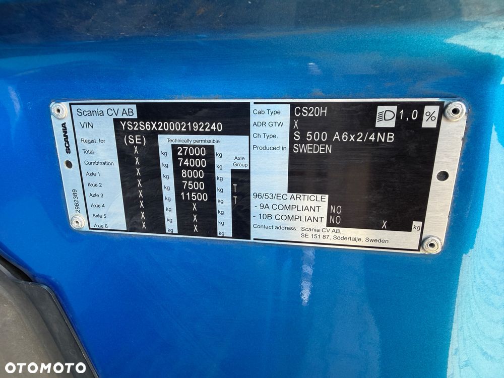 Scania Pusher 500s 6x2/4 full opcja 74T DMC JAK NOWY 2022/23 - 32