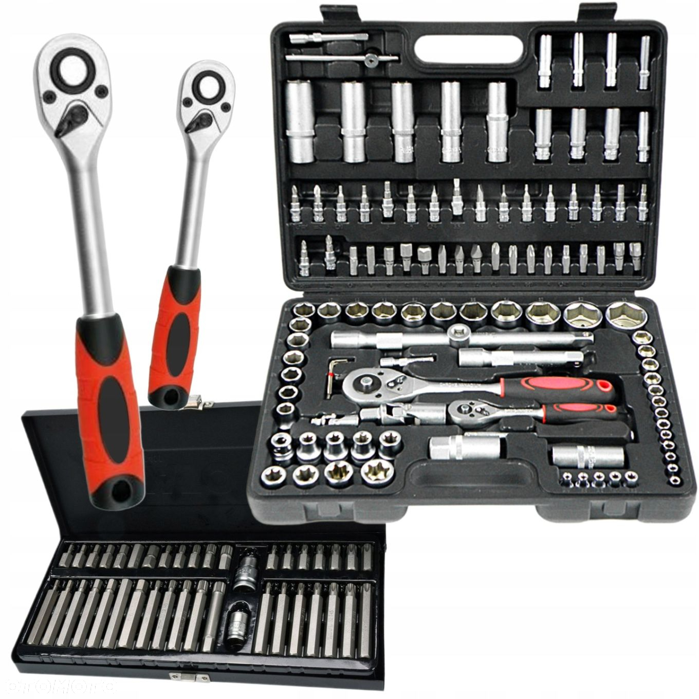 ZESTAW NARZĘDZIOWY 108el KLUCZY NASADOWE 2 GRZECHOTKI YATO BITY 40el TORX - 10