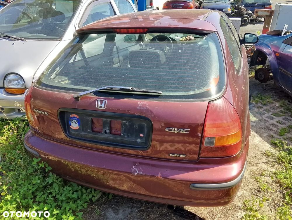 Honda Civic VI (95-99r.) 1.4 B 90KM. Silnik D14A4 / D14Z2 / D14Z4 Skrzynia lakier. Cały na części. GWARANCJA !!!  Przód Tył Zestaw Komplet Drzwi Klapa Zderzak Błotnik Maska Grill Atrapa Szyba Pas Lampa Lusterko Boczki Fotel Kanapa Kokpit Deska Rozdzielcza Przełącznik Włącznik Sterownik Przewody Wiązka Instalacja Moduł Komputer Czujnik Listwa Pompa Alternator Wtryski Głowica Rozrusznik Kompresor Sprzęgło Dwumas Silnik Skrzynia ABS Klimatyzacji Paliwa Wspomagania Kolektor Turbina Przepustnica Zawór Chłodnica Koło Hak Belka Sanki Zawieszenie Mcpherson Półoś Amortyzator Wydech Tłumik Zacisk Most - 4