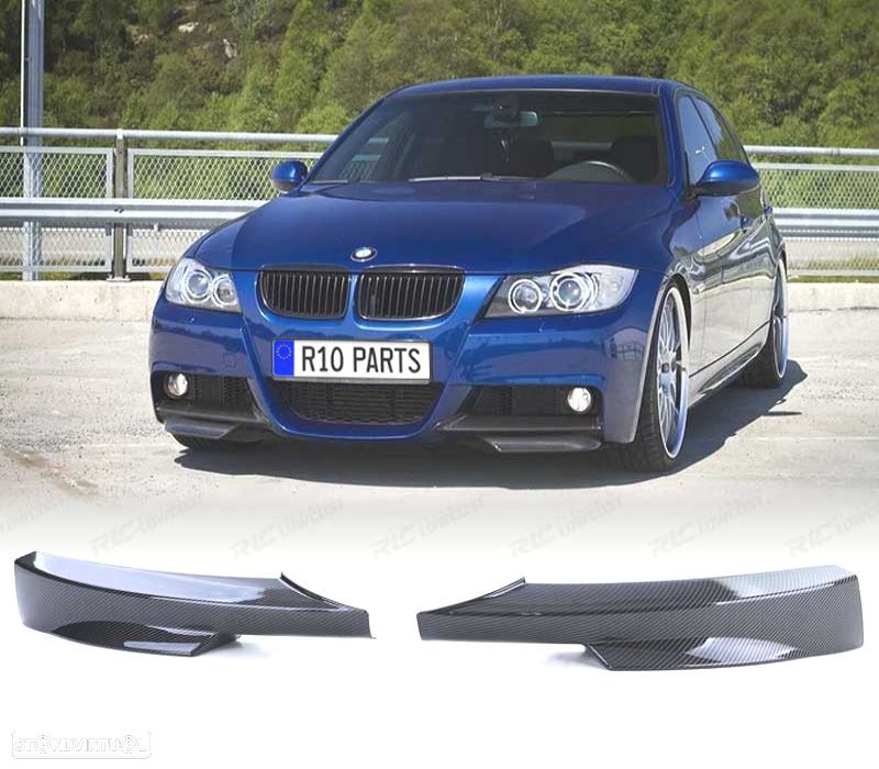 SPLITTERS PARA-CHOQUES FRONTAL BMW E90 E91 05-08 LOOK M CARBON - 1