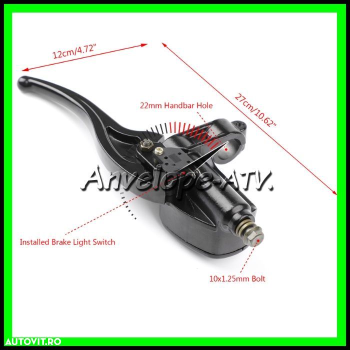 Pompa Frana Hidraulica ATV de Mana cu Blocator Stanga - Universala - 3