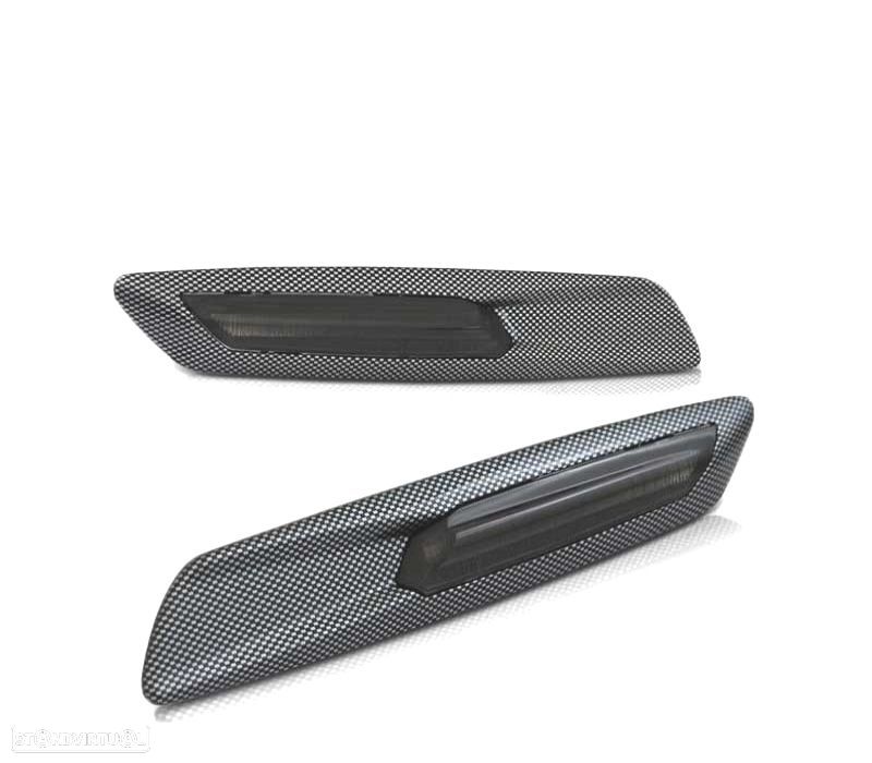 PISCAS LATERAIS LED BMW LOOK F10 SMOKE CARBONO - 2