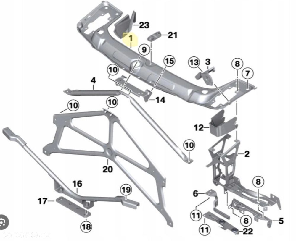 ZESTAW BMW 1 F20 2 F22 BELKA D+G WZMOCNIENIE CZOŁOWE STREFA ZGNIOTU P+L - 9