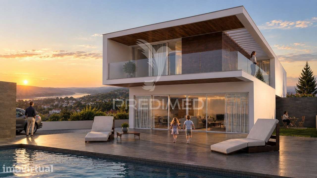 Terreno Urbano na Fonte Santa, Vialonga — Vista Rio e Projeto para... - Grande imagem: 3/12