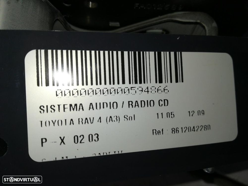 SISTEMA AUDIO / RADIO CD TOYOTA RAV 4 III 2009 -8612042280 - 1