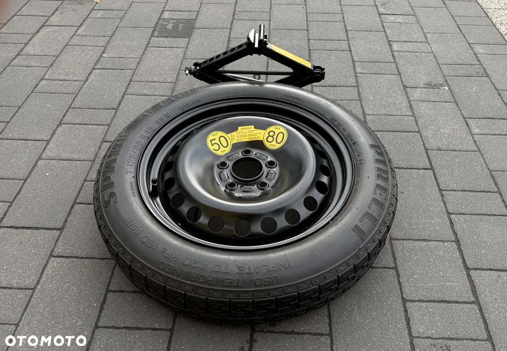 NOWE Koło dojazdowe + lewarek r16 5x108 125/85 et25 4J Volvo Ford Jaguar v50 s40 dojazdówka felga - 3