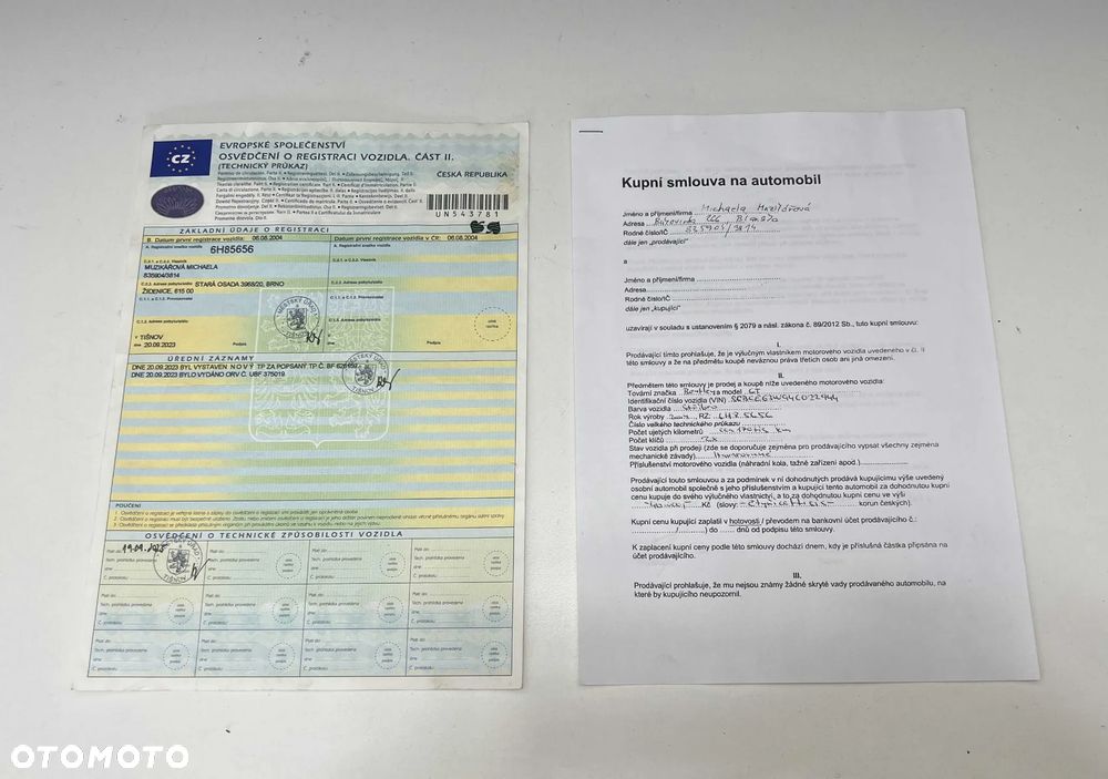 Karoseria + czeski dowód rejestracyjny + umowa = dokumenty do rejestracji Bentley Continental GT Europa wersja europejska z kierownicą po lewej stronie - 14