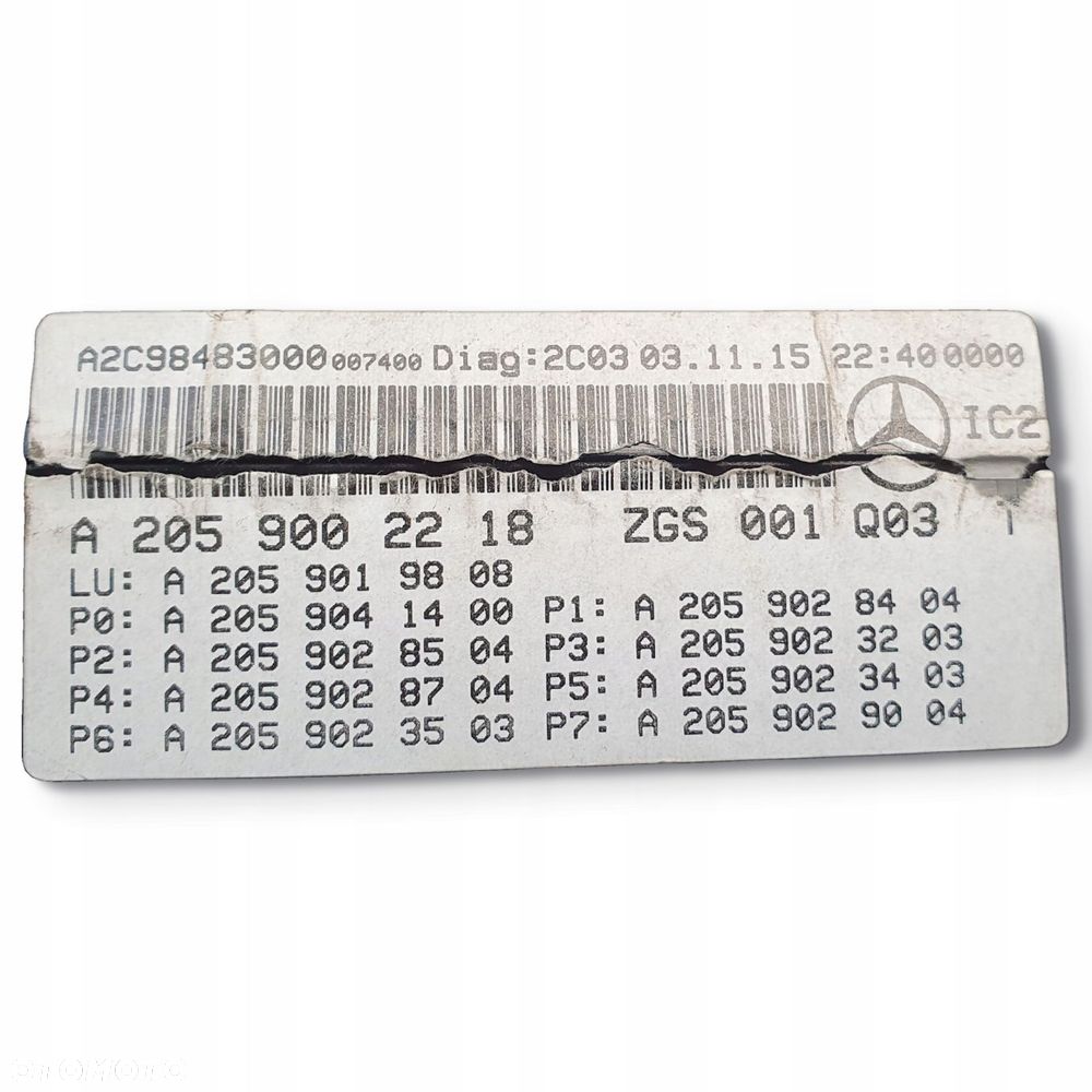 LICZNIK ZEGRY Zegar Mercedes W205 C205 Diesel A2059002218 Europa - 4