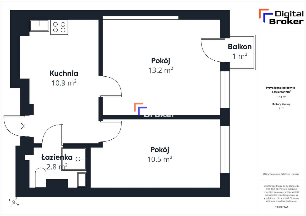 Czerniaków|2 oddzielne pokoje| ostatnie piętro