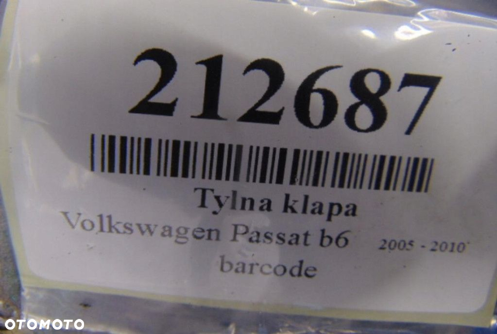 VOLKSWAGEN PASSAT B6 SEDAN TYLNA KLAPA KOD LAKIERU LA7T - 8