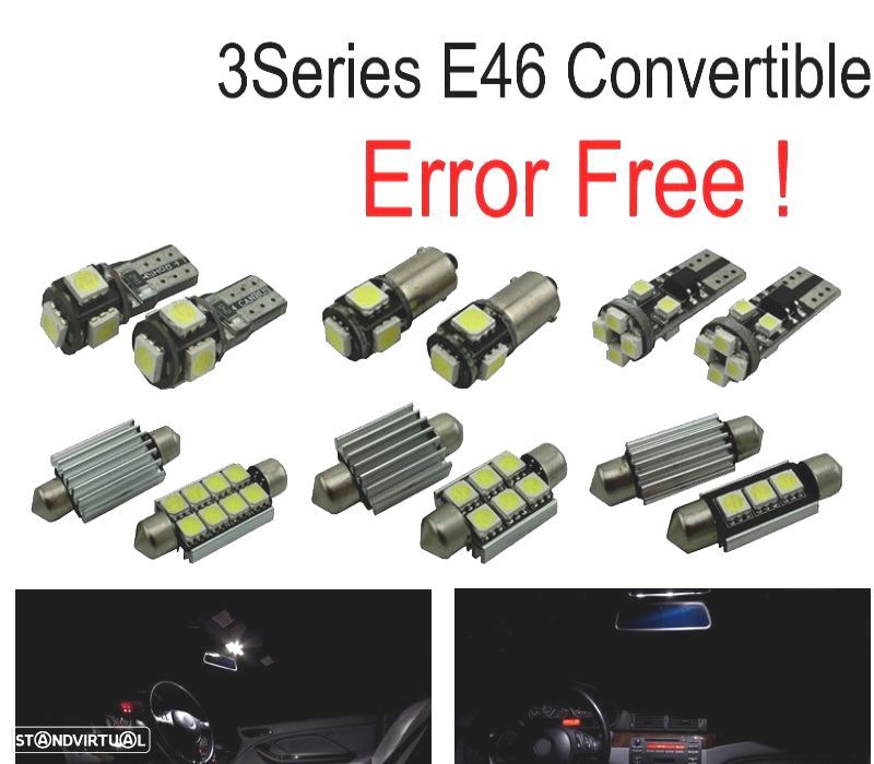 KIT COMPLETO 11 LAMPADAS LED INTERIOR PARA BMW E46 CONVERTIBLE 318CI 320CD 320CI 325CI 323CI 330CI 3 - 1