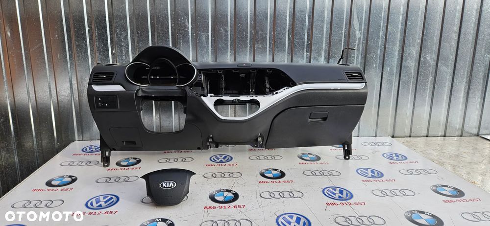 Kia Picanto 2 II 2011- Kokpit Konsola Deska rozdzielcza Poduszka kierowcy pasażera Airbag  NIE REGENEROWANA ORYGINAŁ 569001Y150EQ - 1
