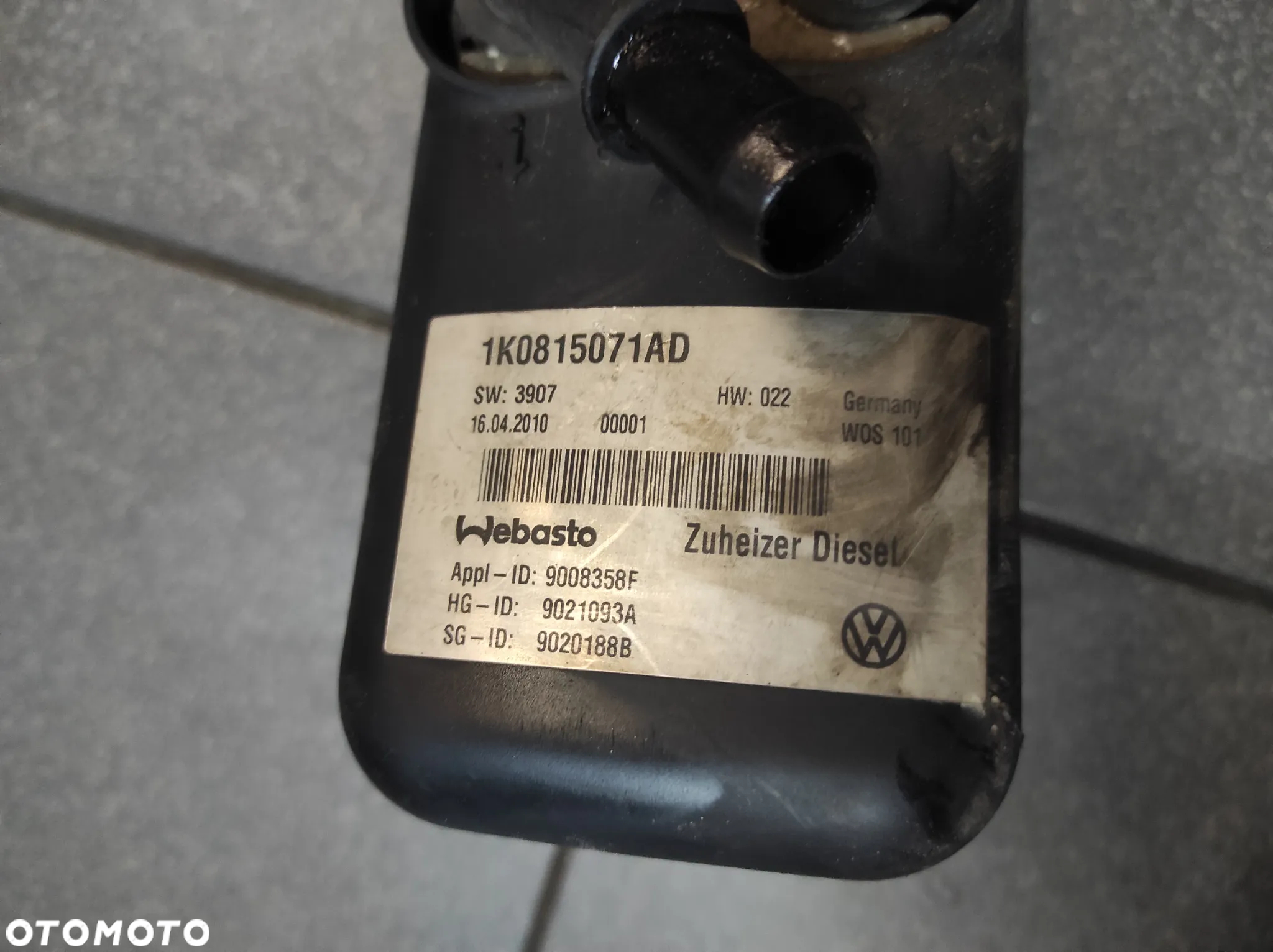 WEBASTO OGRZEWANIE POSTOJOWE PIEC ZUHEIZER DIESEL 1K0815071AD VW AUDI SEAT SKODA WYSYŁKA !!!! - 2
