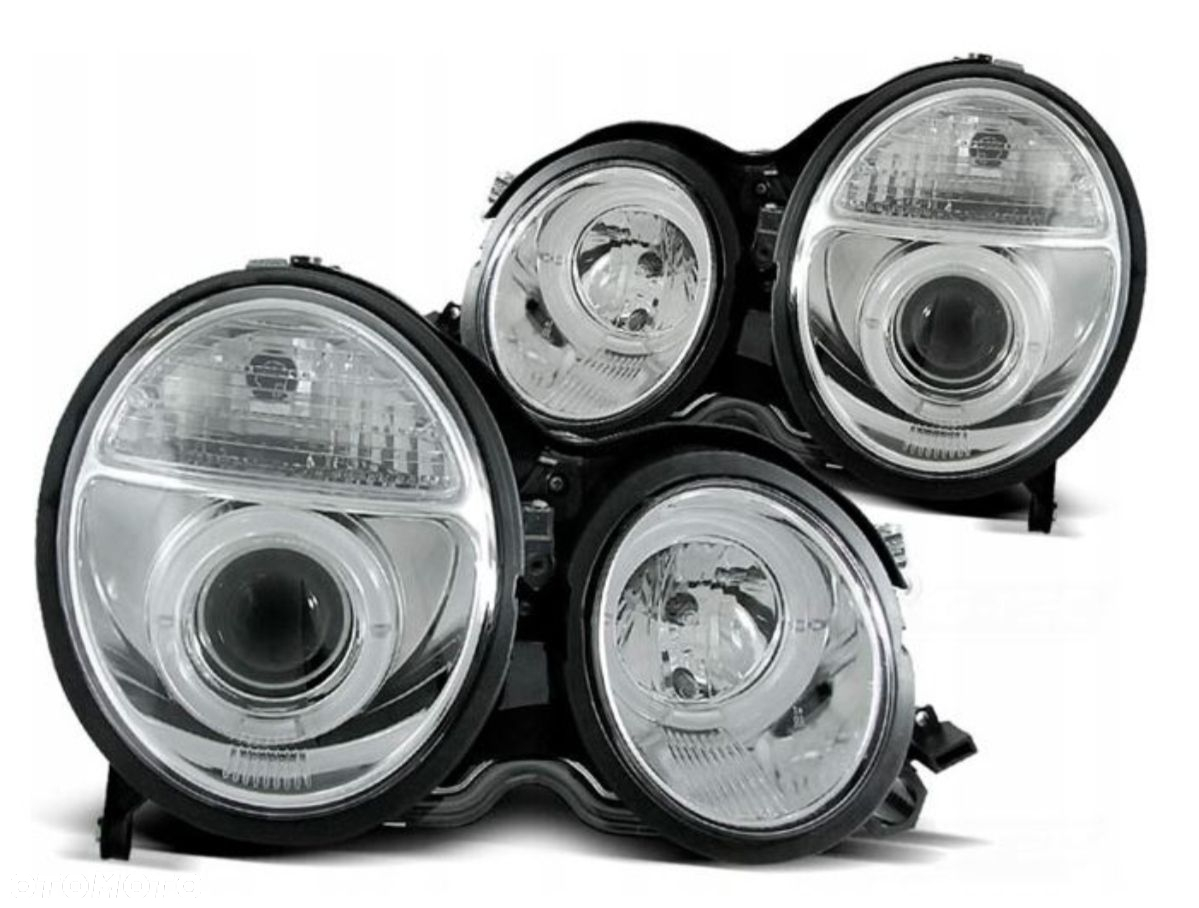Nowe LAMPY Reflektory Do MERCEDES E KLASA W210 Od 1999 Do 2002 RINGI LED - 2