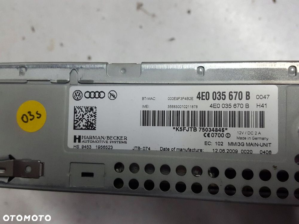 AUDI A6 C6 4F LIFT 08-11r CZYTNIK NAWIGACJICDKART SD 4E0035670B - 4