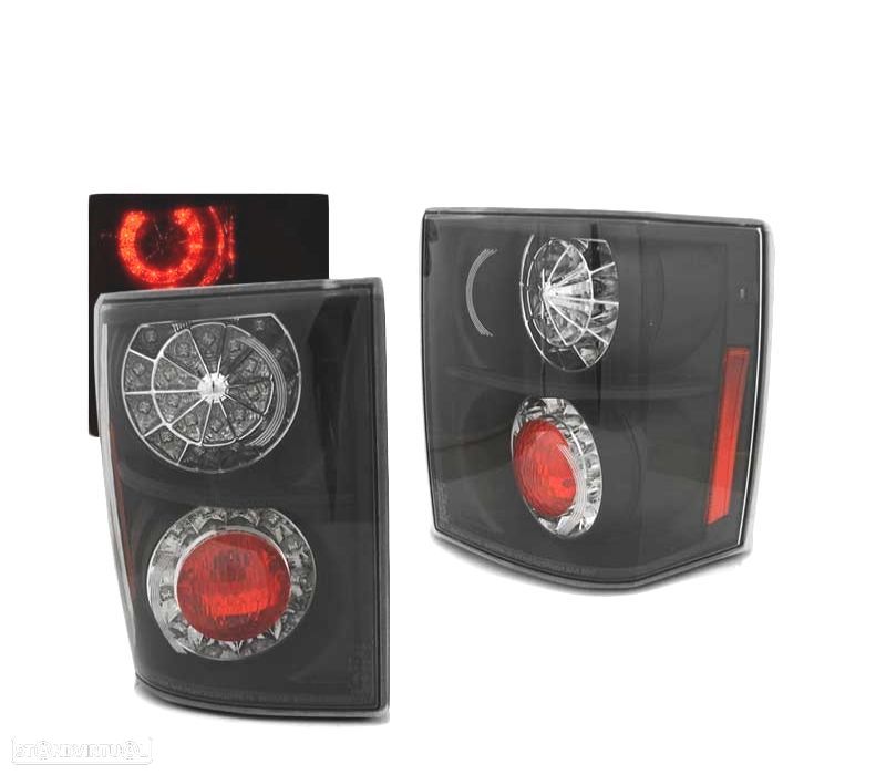 FAROLINS TRASEIROS LED RANGE ROVER III 02-12 PRETO - 2
