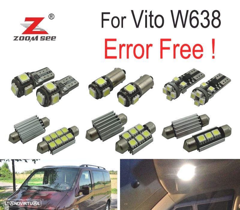 KIT COMPLETO DE 13 LÂMPADAS LED INTERIOR PARA MERCEDES VITO W638 96-03 - 1
