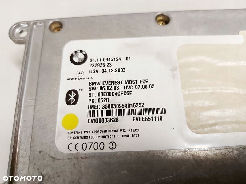 bmw 7 e65 moduł sterownik bluetooth 6945154 - 6