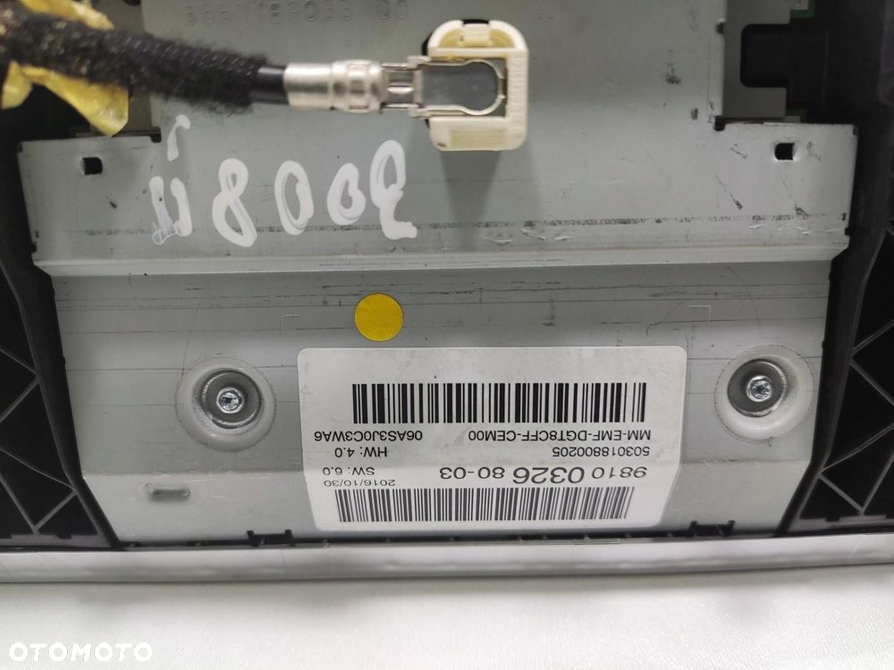 EKRAN WYŚWIETLACZ NAWIGACJI PEUGEOT 3008 II 2016-2020 9810032680 - 6