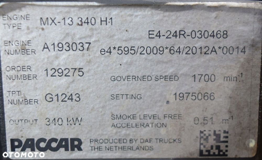 SŁUPEK SILNIKA DAF 106 MX-13 340 H1 460KM EURO6 - 9