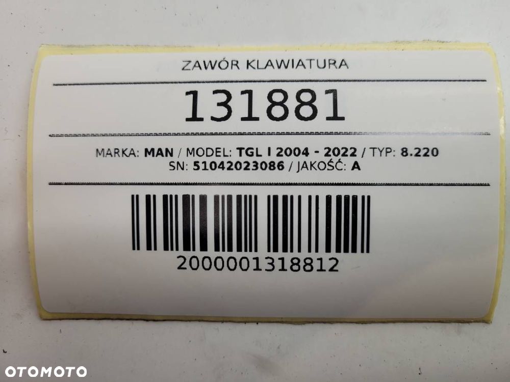 ZAWÓR KLAWIATURA MAN TGL I EURO 5 8.220 51042023086 ORYGINAŁ - 8