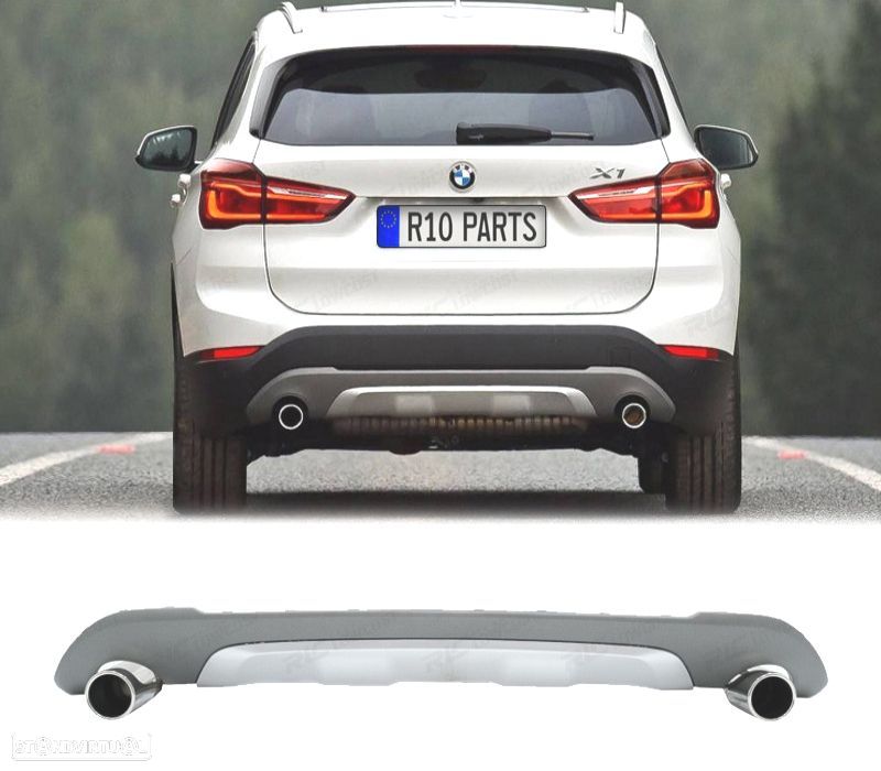 DIFUSOR BMW X1 F48 15- LOOK M + PONTEIRAS DE ESCAPE - 1