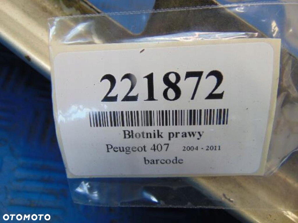 PEUGEOT 407 SEDAN BŁOTNIK PRAWY - 7