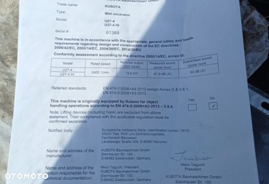 Kubota Mini koparka KUBOTA U27-4 , 2017 rok - 16